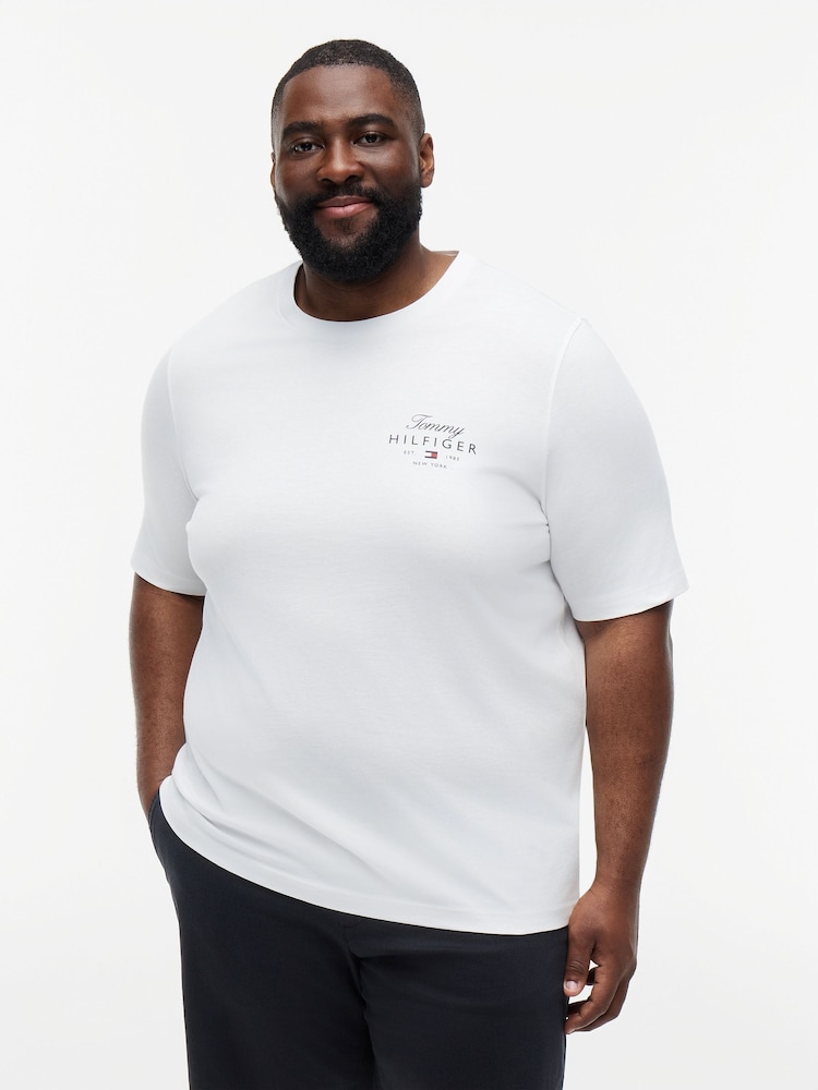 Tommy Hilfiger White Plus Logo Jersey Crew Neck T-Shirt - Image 1 of 5 Tommy Hilfiger White Plus Logo Jersey Crew Neck T-Shirt - Image 1 of 5