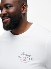 Tommy Hilfiger White Plus Logo Jersey Crew Neck T-Shirt - Image 3 of 5