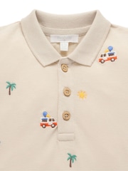 Purebaby Natural Cancun Embroidered Polo Shirt - Image 2 of 4