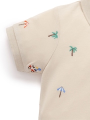 Purebaby Natural Cancun Embroidered Polo Shirt - Image 3 of 4