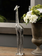 Libra Interiors Silver Large Giraffe Sculpture - Image 1 of 3