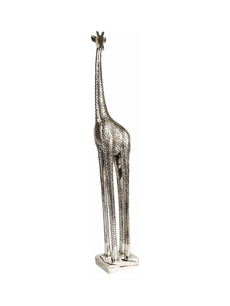 Libra Interiors Silver Large Giraffe Sculpture - Image 3 of 3
