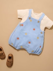 Purebaby Blue Sunshine Dungaree Set - Image 1 of 5