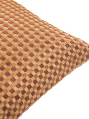 Furn Chocolate Checkered Velvet Fibre Filled Cushion - Image 4 of 4