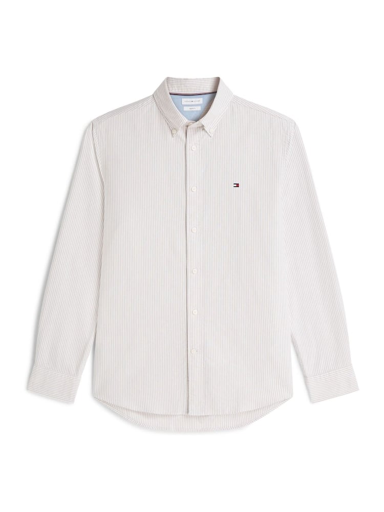 Tommy Hilfiger Natural Regular Fit Stripe Oxford Shirt - Image 5 of 5 Tommy Hilfiger Natural Regular Fit Stripe Oxford Shirt - Image 5 of 5