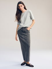 Grey Heavyweight Short Sleeve Crew Neck T-Shirt - Image 2 of 9