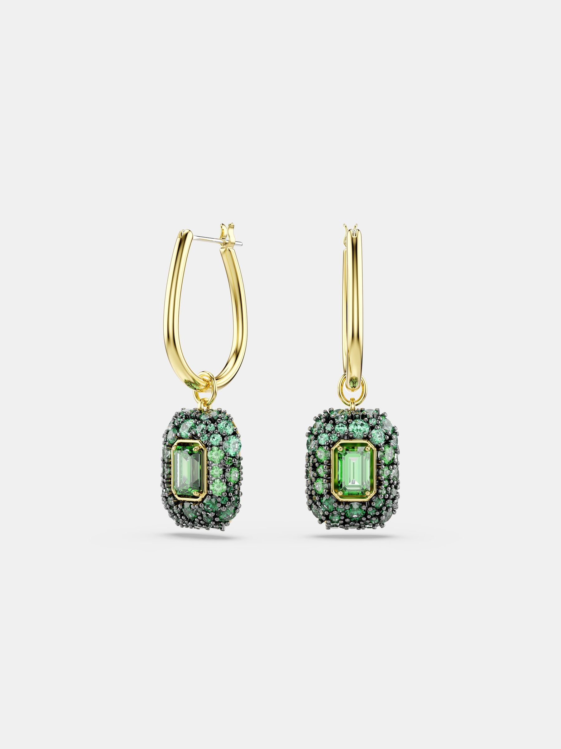 Swarovski Women's Gold/Green Sublima -Plated Hoop Earrings – & In Gretc/Gos - Image 4