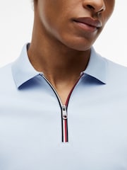 Tommy Hilfiger Blue Regular Fit Fluid Cotton Polo Shirt - Image 4 of 5