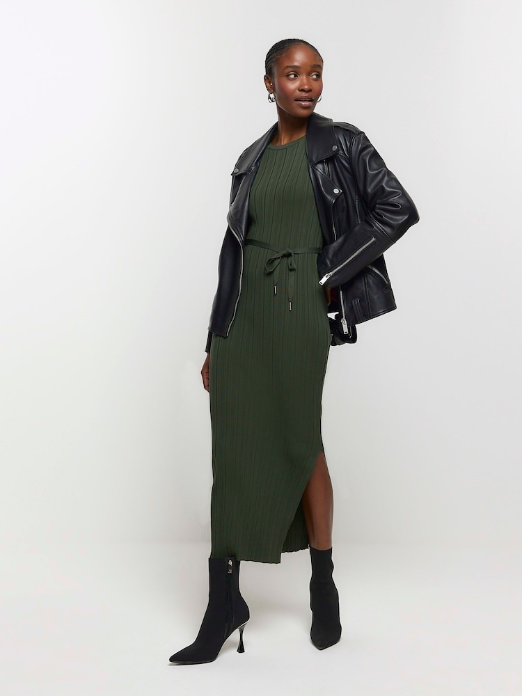 River Island Green Slit Hem Maxi Dress - Image 1 of 5 River Island Green Slit Hem Maxi Dress - Image 1 of 5