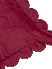 Furn Burgundy Chocolate Lil Scallop Velvet Fibre Filled Cushion - Image 4 of 4