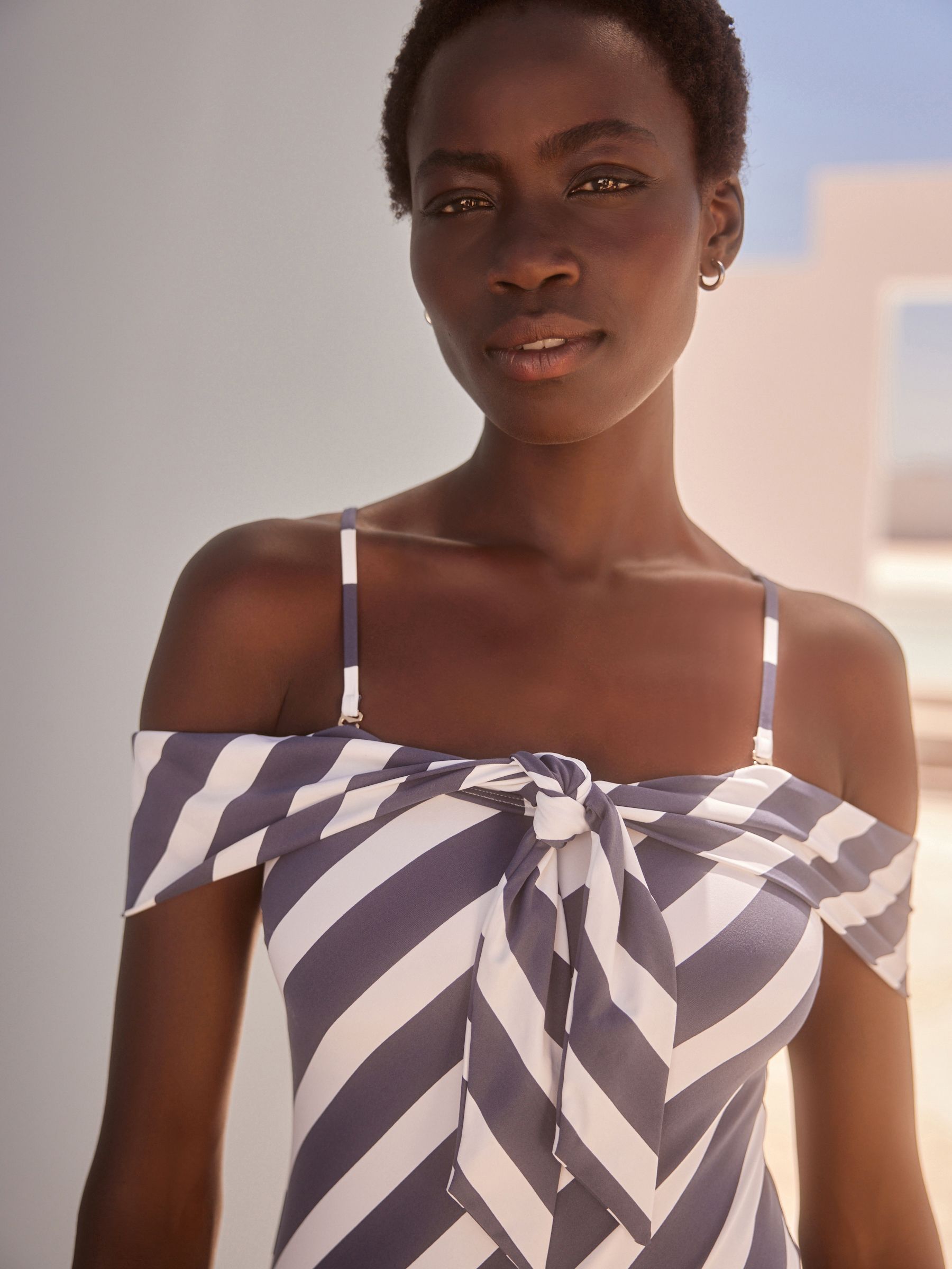 Cold shoulder swim top sales