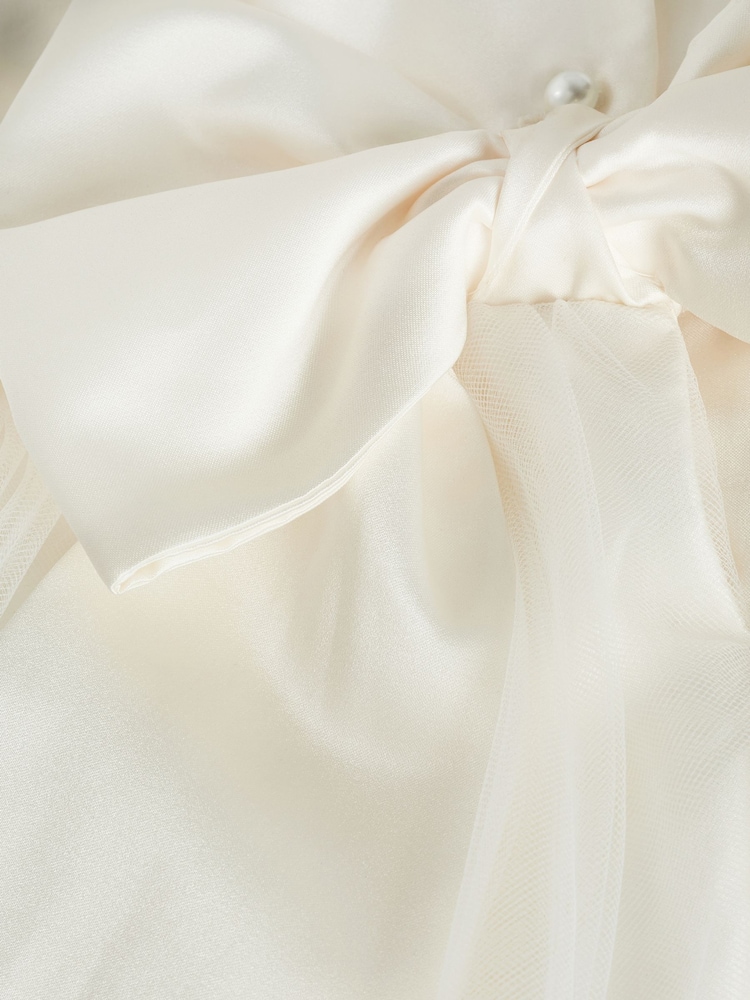 Ecru White Flower Girl Bow Dress (3mths-16yrs) - Image 3 of 7