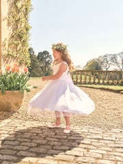 Ecru White Flower Girl Bow Dress (3mths-16yrs) - Image 4 of 7