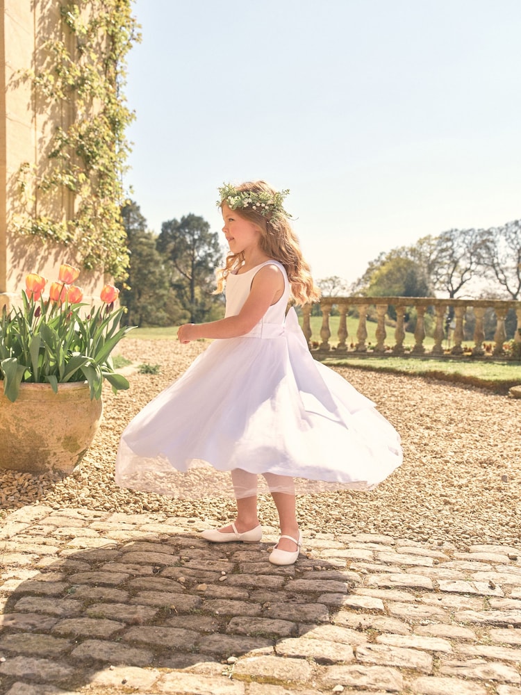 Ecru White Flower Girl Bow Dress (3mths-16yrs) - Image 4 of 7