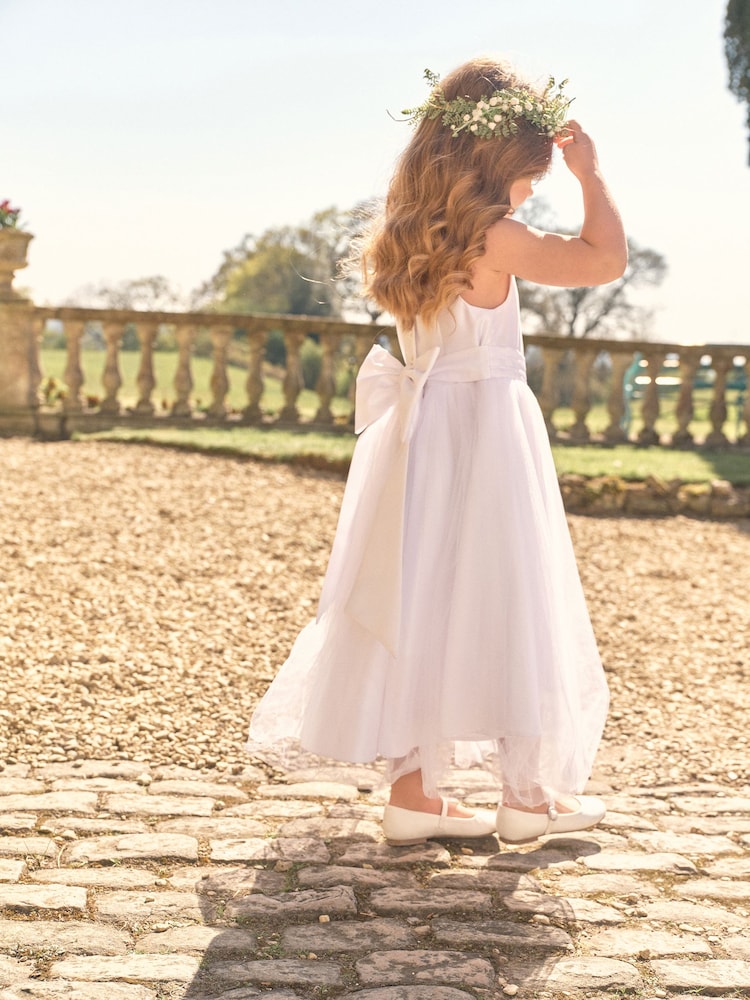 Ecru White Flower Girl Bow Dress (3mths-16yrs) - Image 5 of 7