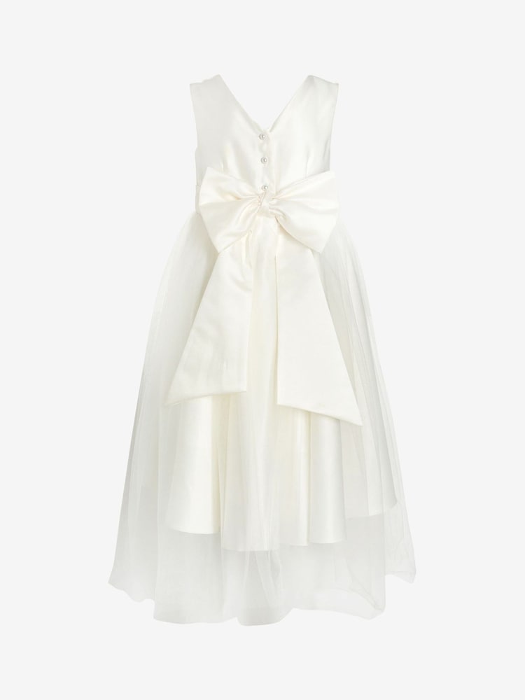 Ecru White Flower Girl Bow Dress (3mths-16yrs) - Image 7 of 7 Ecru White Flower Girl Bow Dress (3mths-16yrs) - Image 7 of 7