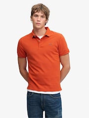 Superdry Orange Classic Pique Polo Shirt - Image 1 of 5
