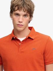 Superdry Orange Classic Pique Polo Shirt - Image 4 of 5