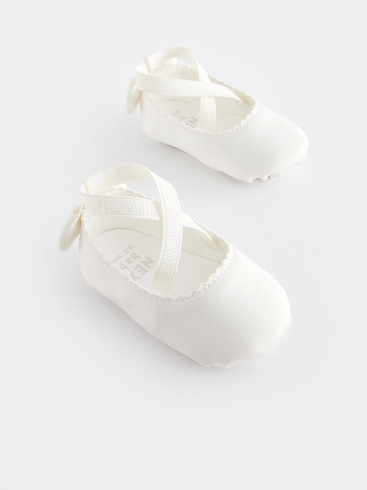 White Ballet Baby Shoes (0-24mths) - Image 1 of 5