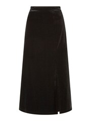 Yumi Black Velvet Skirt With Front Slit - Image 4 of 4