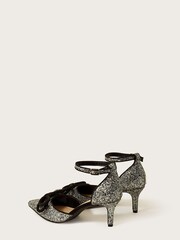 Monsoon Silver Pointy Glitter Kitten Heels - Image 2 of 3