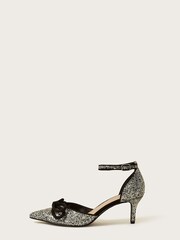 Monsoon Silver Pointy Glitter Kitten Heels - Image 3 of 3