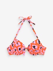 Rot mit Animalprint - Mint Tief ausgeschnittenes Bikini-Top aus Samt - Bild 4 von 6