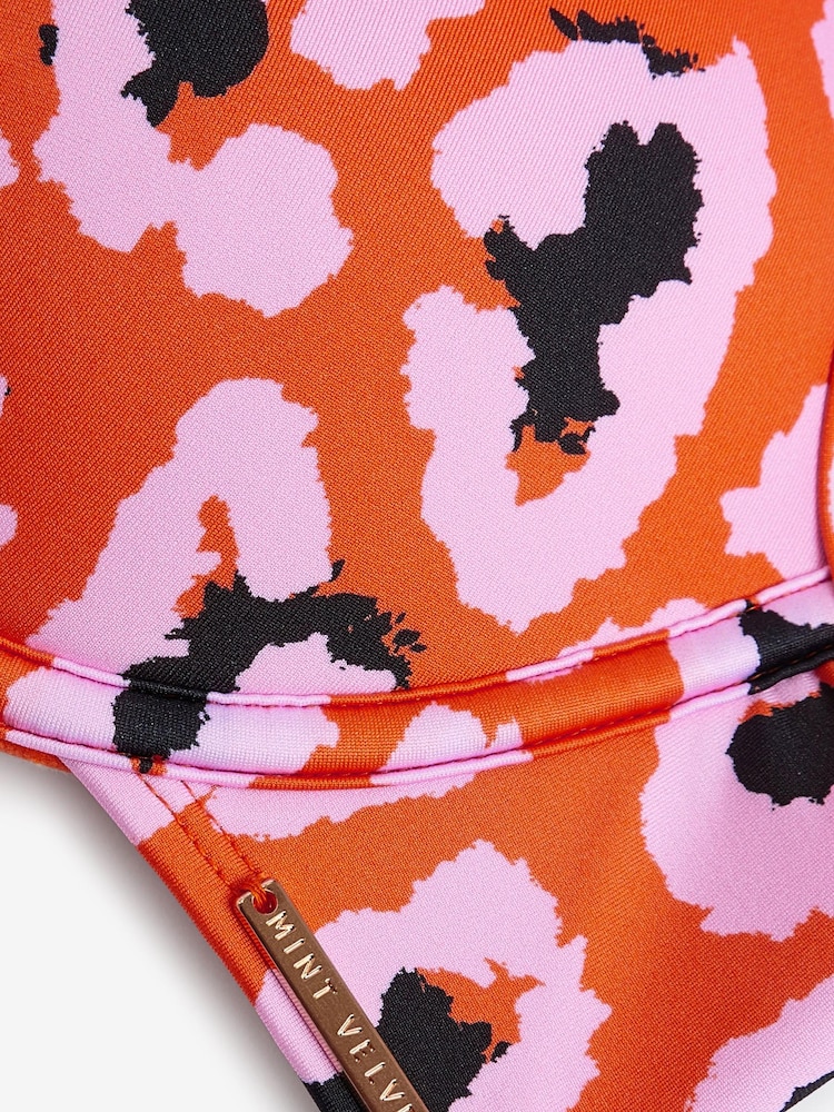 Rot mit Animalprint - Mint Tief ausgeschnittenes Bikini-Top aus Samt - Bild 6 von 6
