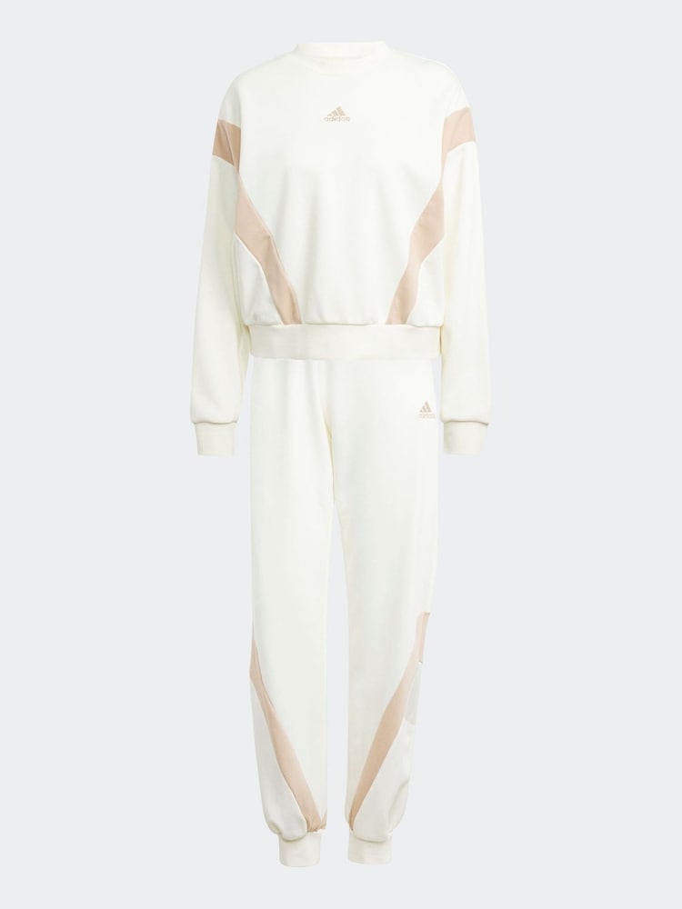 adidas White Laziday Tracksuit - Image 8 of 9