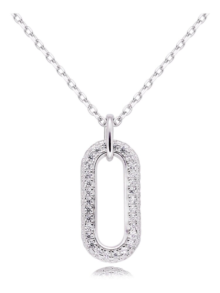 Beaverbrooks Sterling Silver Cubic Zirconia Paperchain Necklace - Image 1 of 3