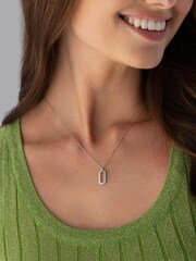Beaverbrooks Sterling Silver Cubic Zirconia Paperchain Necklace - Image 2 of 3