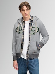 Superdry Light Grey SD&Co. Zip Through Hoodie - Image 1 of 6