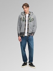 Superdry Light Grey SD&Co. Zip Through Hoodie - Image 3 of 6