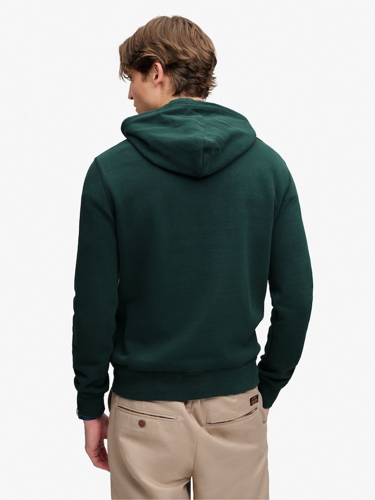 Superdry Green SD&Co Washed Embroidered Relaxed Hoodie - Image 2 of 7 Superdry Green SD&Co Washed Embroidered Relaxed Hoodie - Image 2 of 7