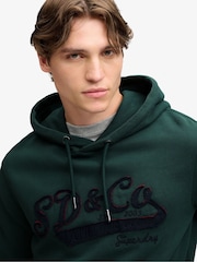 Superdry Green SD&Co Washed Embroidered Relaxed Hoodie - Image 4 of 7