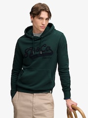 Superdry Green SD&Co Washed Embroidered Relaxed Hoodie - Image 5 of 7