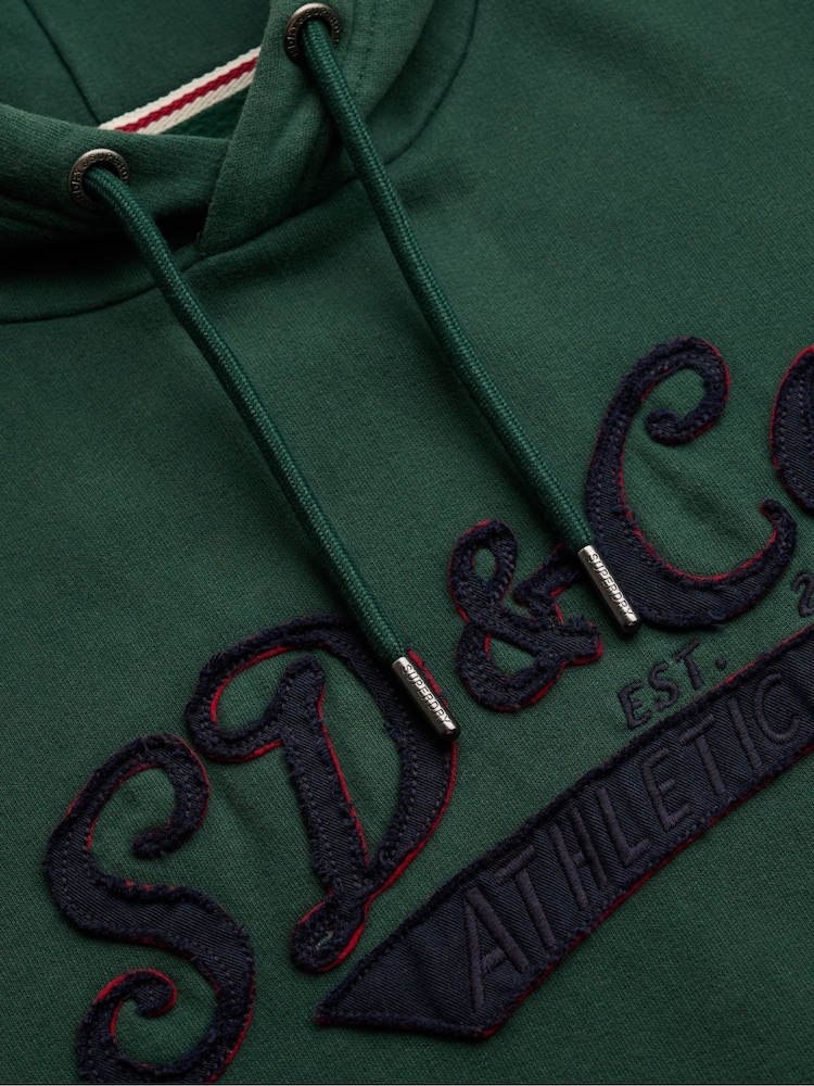 Superdry Green SD&Co Washed Embroidered Relaxed Hoodie - Image 7 of 7 Superdry Green SD&Co Washed Embroidered Relaxed Hoodie - Image 7 of 7
