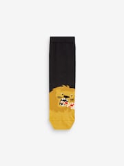 Black Animal Food Cotton Rich Socks 7 Pack - Image 5 of 8