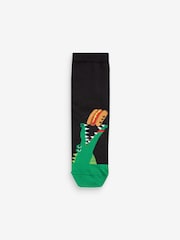 Black Animal Food Cotton Rich Socks 7 Pack - Image 6 of 8