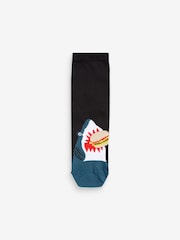 Black Animal Food Cotton Rich Socks 7 Pack - Image 7 of 8