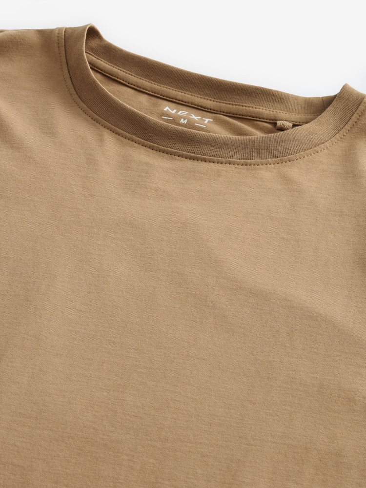 Stone Regular Fit Essential Crew Neck 100% Cotton T-Shirt - Image 7 of 7 Stone Regular Fit Essential Crew Neck 100% Cotton T-Shirt - Image 7 of 7