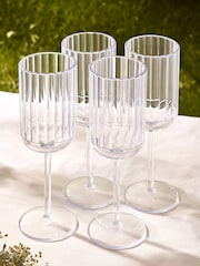 Clear Hollis Plastic Picnic Drinkware Set of 4 Wine Glasses - Image 1 of 5