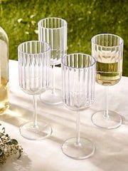 Clear Hollis Plastic Picnic Drinkware Set of 4 Wine Glasses - Image 3 of 5