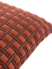 Furn Cinnamon  Chocolate Softie Grid Quilted Fibre Filled Cushion - Image 4 of 4