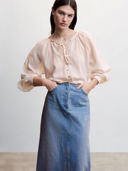 Mango Buttoned Textured Blouse - Image 1 of 1
