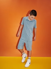 Mineral Blue Towelling Short Sleeve Shirt and Shorts Set (3-16yrs) - Image 1 of 6