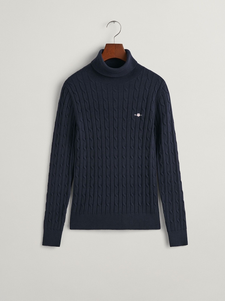 Abendblau - GANT Stretch-Baumwoll-Rollkragenpullover - Bild 6 von 6