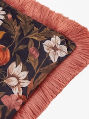 Furn Burnished RoseMoss Autumn Garden Fringed Velvet Fibre Filled Cushion - Image 4 of 4