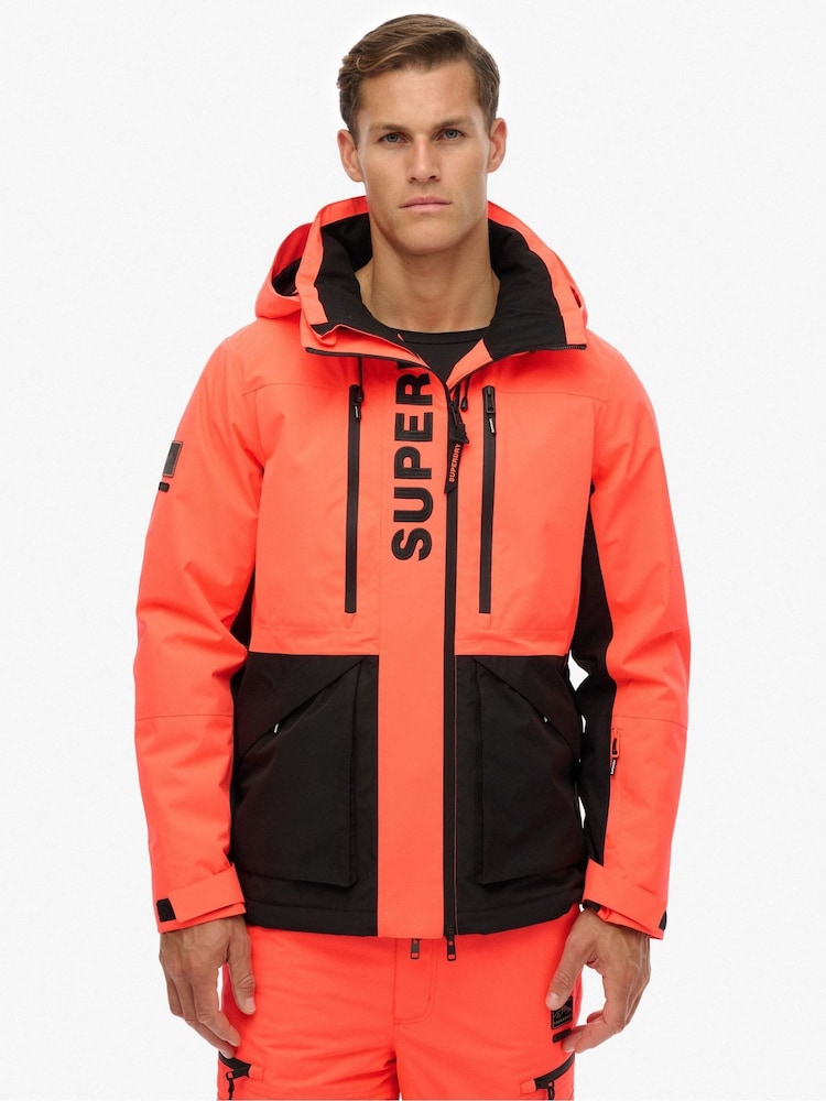 Superdry Orange Ultimate Freestyle Ski Jacket - Image 1 of 7 Superdry Orange Ultimate Freestyle Ski Jacket - Image 1 of 7