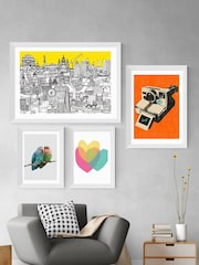 East End Prints White London Jungle Framed Print - Image 1 of 4